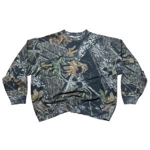 Vintage Filedstaff Mossy Oak Break Out Camo Classic Crewneck Sweatshirt 2XL